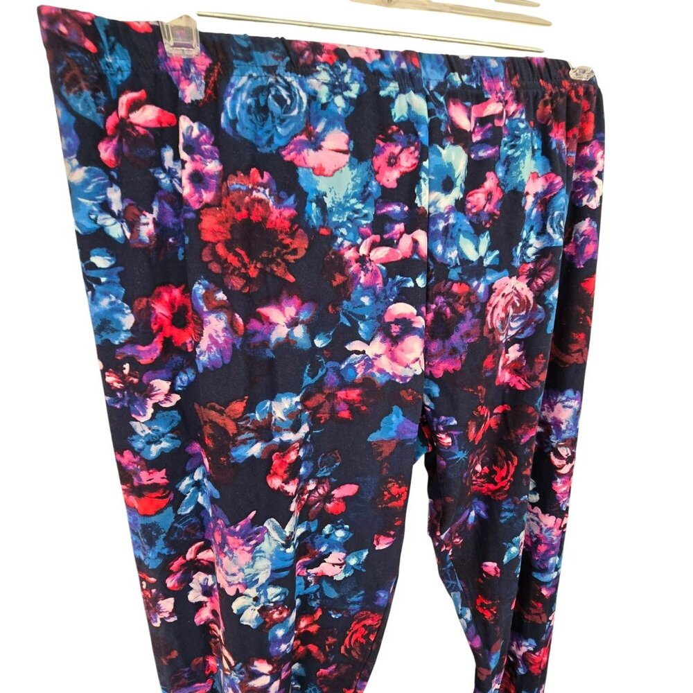 Womens Multi-Color Floral Leggings With Cut-Out Ankle Detail XXL (19) JJ4233 - Picture 4 of 8